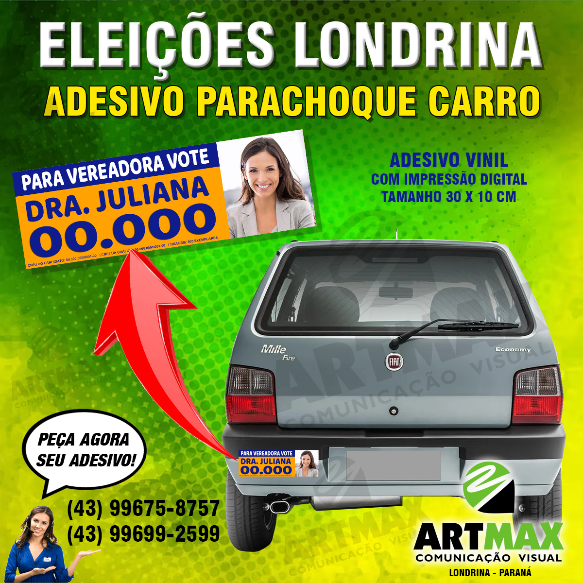 Adesivo Parachoque Carro Londrina Artmax Comunica O Visual Londrina